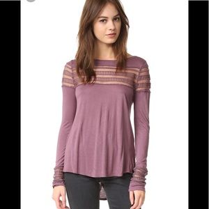 Free people Mesh insert Roxie long sleeve